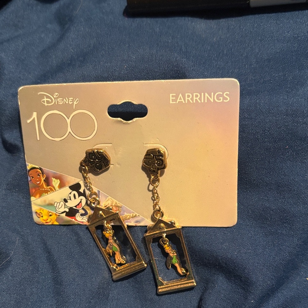 Disney Gold Tinker Bell Dangle Earrings